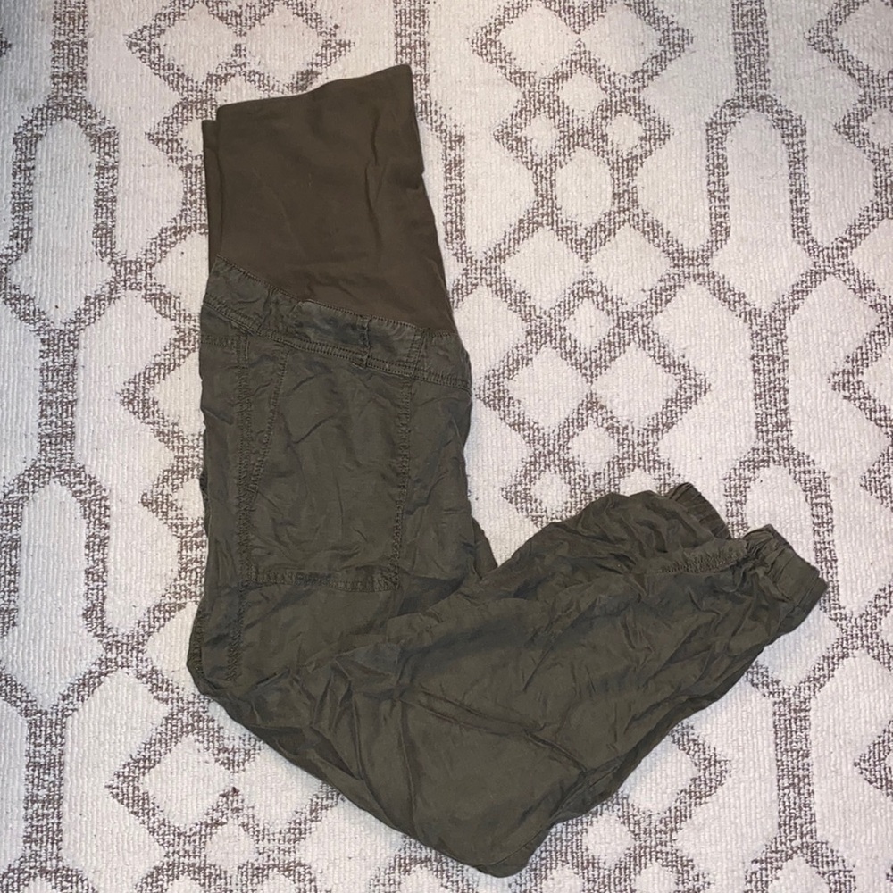 Green H&M maternity cargo pants